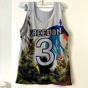Tanktop/Basketball Jersey. Printed FREEDOM